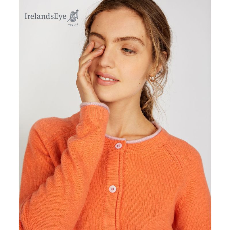 IrelandsEye Knitwear Killiney Cardigan Coral